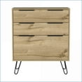 thumbnail image 4 of Dressers: Praga 3-Drawer Modern Dresser with Superior Top, Steel Hairpin Legs | Beige | Engineered Wood, 4 of 9
