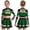 Green, variant on Kid Girls 2Pcs Cheerleading Uniform Schoolgirl Cheer Dance Set Long Sleeve Mesh Patchwork Crop Top and Skirt Green 10