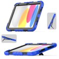 thumbnail image 4 of ELEHOLD for iPad 10th Generation 2022 10.9 inch Ragged Case, Soft Silicone Hard PC Shoulder Strap Built-Kickstand Anti-Drop Shockproof Heavy Duty Protective Cover Case,Darkblue, 4 of 7