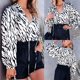 thumbnail image 2 of Jersey de manga larga con estampado de cordón para mujer con cuello en V Fridja  hj4307, 2 of 9