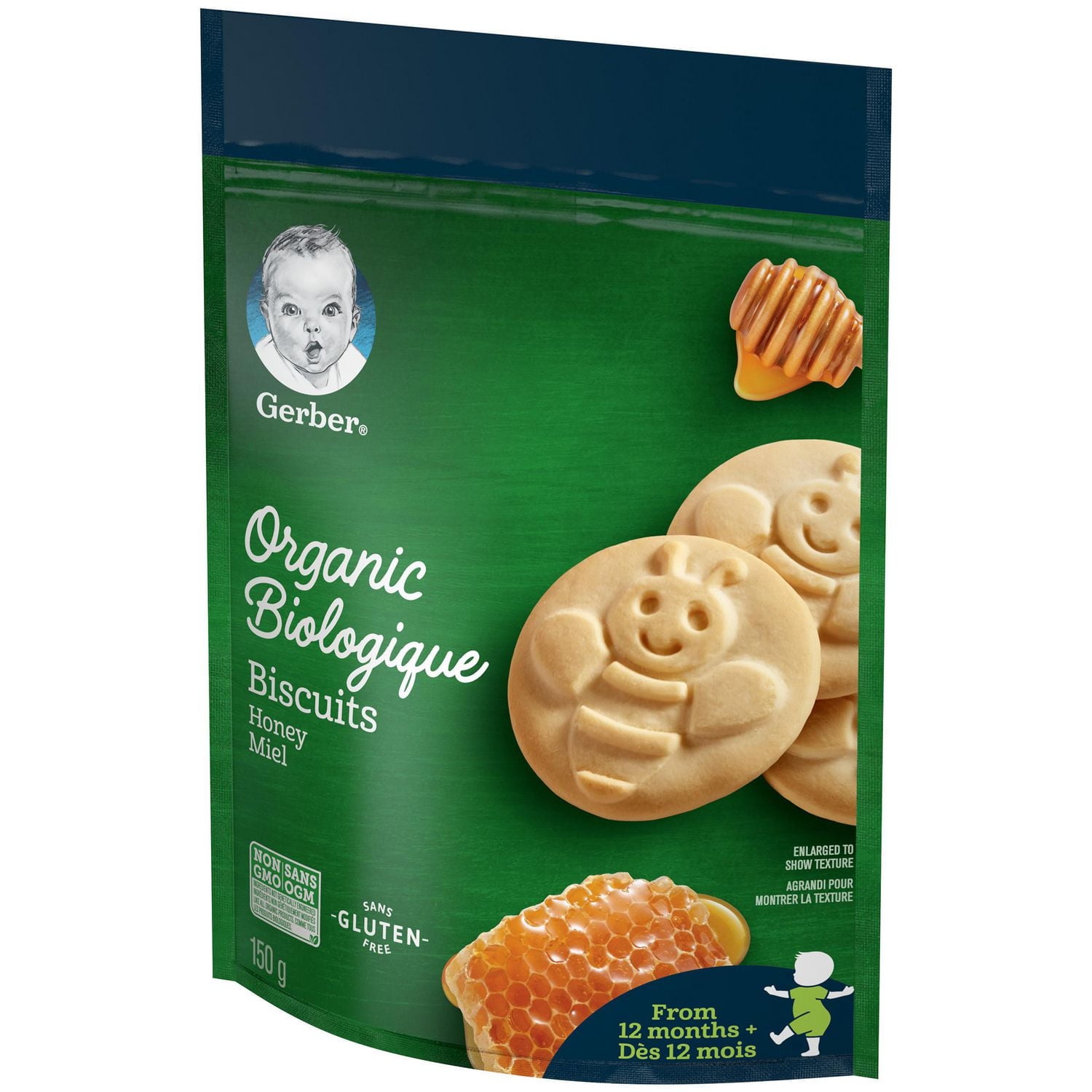 Biscuits GERBER® Biologique, coll. pour tout-petits, Miel, 150 g 150 GR