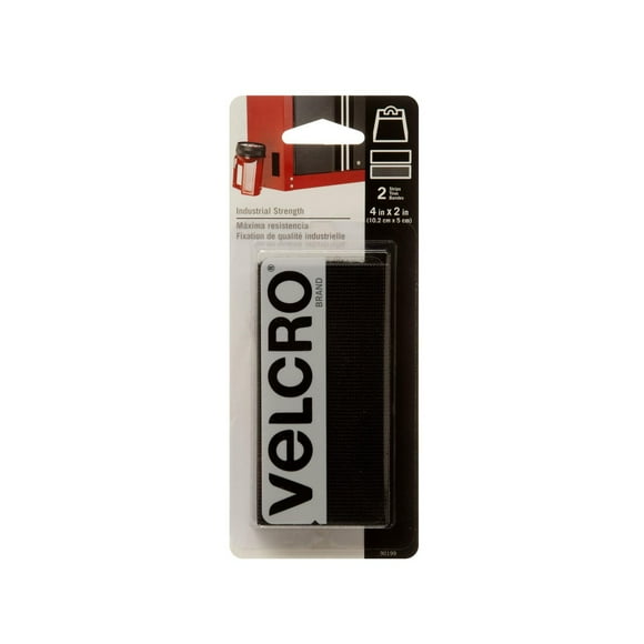 Bandes de résistance industrielle de 4 po x 2 po, noires, 2 ct. Attaches VELCRO® Brand IS'