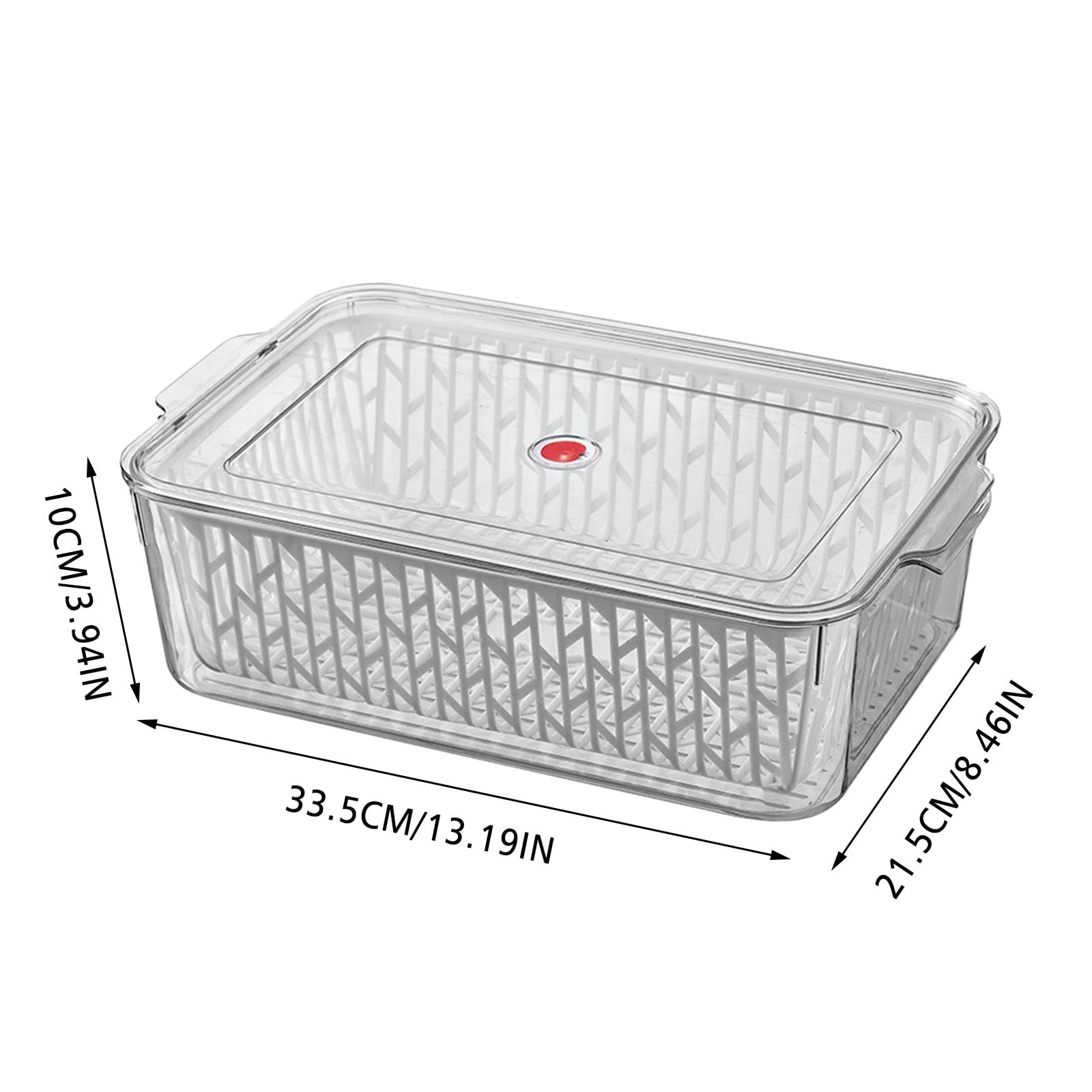Modular Refrigerator Fresh-Keeper System with Drainage Grid - Food-Grade Sealed Container for Vegetable Hydration, Fruit Preservation & Egg Stacking | BPA-Free Crisper Organizer(13.19x8.46x3.94")