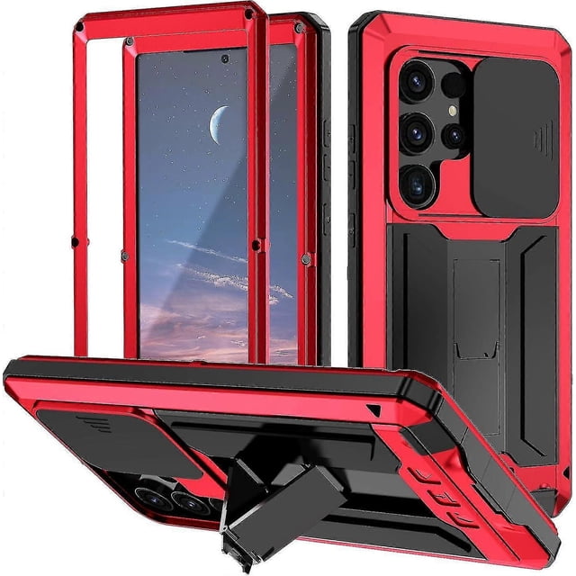 Funda impermeable para Samsung Galaxy S24 Ultra/S24 Plus/S24, marco de aluminio metálico, cubierta deslizante para cámara, soporte, cuerpo completo, a prueba de golpes, p20241126788