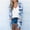 Blue, variant on Women's Jackets Lightweigh Trendy Under $15 Printing Long Sleeve Casual Blouse With Pocket Cardigan Outwear