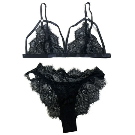 

Quealent Lingerie For Women Women V-Neck Lingerie Lace Mesh Chemise Nightwear Outfits Black L