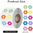 thumbnail image 2 of 2 rollos de 1000 pegatinas autoadhesivas de papel con diseño floral para primavera y verano, pegatinas decorativas de flores para sellar., 2 of 4