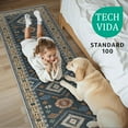 thumbnail image 5 of TECHVIDA 2'x8' Hallway Runner Rug Boho,Non Slip Machine Washable Rugs for Hallway Kitchen,Dark Blue, 5 of 9