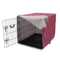 thumbnail image 3 of Yellow and Purple Dog Crate Cover, Funky Hand Drawn Swirls and Hearts Pattern, Easy to Use Pet Kennel Cover Small Dogs Puppies Kittens, 7 Sizes, Burnt Sienna Purple, by Ambesonne, 3 of 6