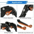 thumbnail image 4 of Palancas de freno y embrague cortas y largas para Yamaha YZF R1 02-03, palanca de freno ajustable en 6 posiciones, aleación de aluminio, mango negro con extremo naranja, 4 of 6