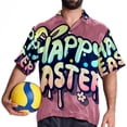 thumbnail image 4 of Easter Font Men's Hawaiian Shirt, Button Down Poplin Short Sleeve Casual Summer Beach Printed Unisex Shirts, 4 of 6