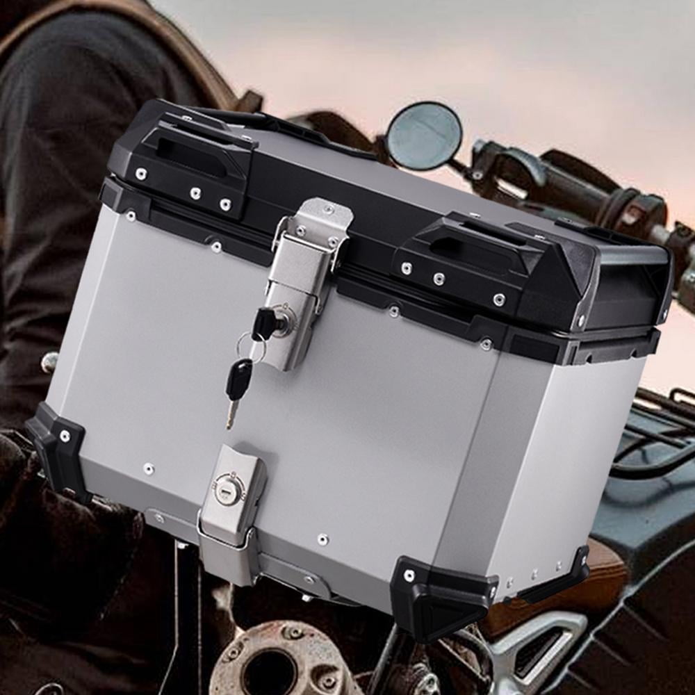 WZTO Motorcycle Top Box Waterproof Motorcycle Rear Top Box 45L Hard Motorcycle Trunk Sturdy Luggage Storage Rear Box with Security Lock superb