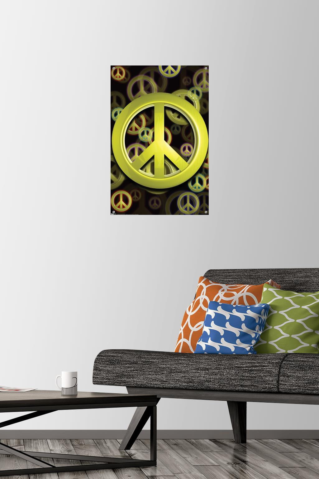 Peace Wall Poster with Push Pins, 14.725" x 22.375"