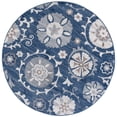 thumbnail image 3 of Madison Transitional 5' Round Navy and Cream Polypropylene Indoor Area Rug, 3 of 8