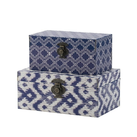 Blue Decorative Boxes Set Of 2 - Walmart.com