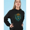 thumbnail image 2 of Lion Head With Crown Drawing Hoodie Women -Image by Shutterstock, Female XX-Large, 2 of 4
