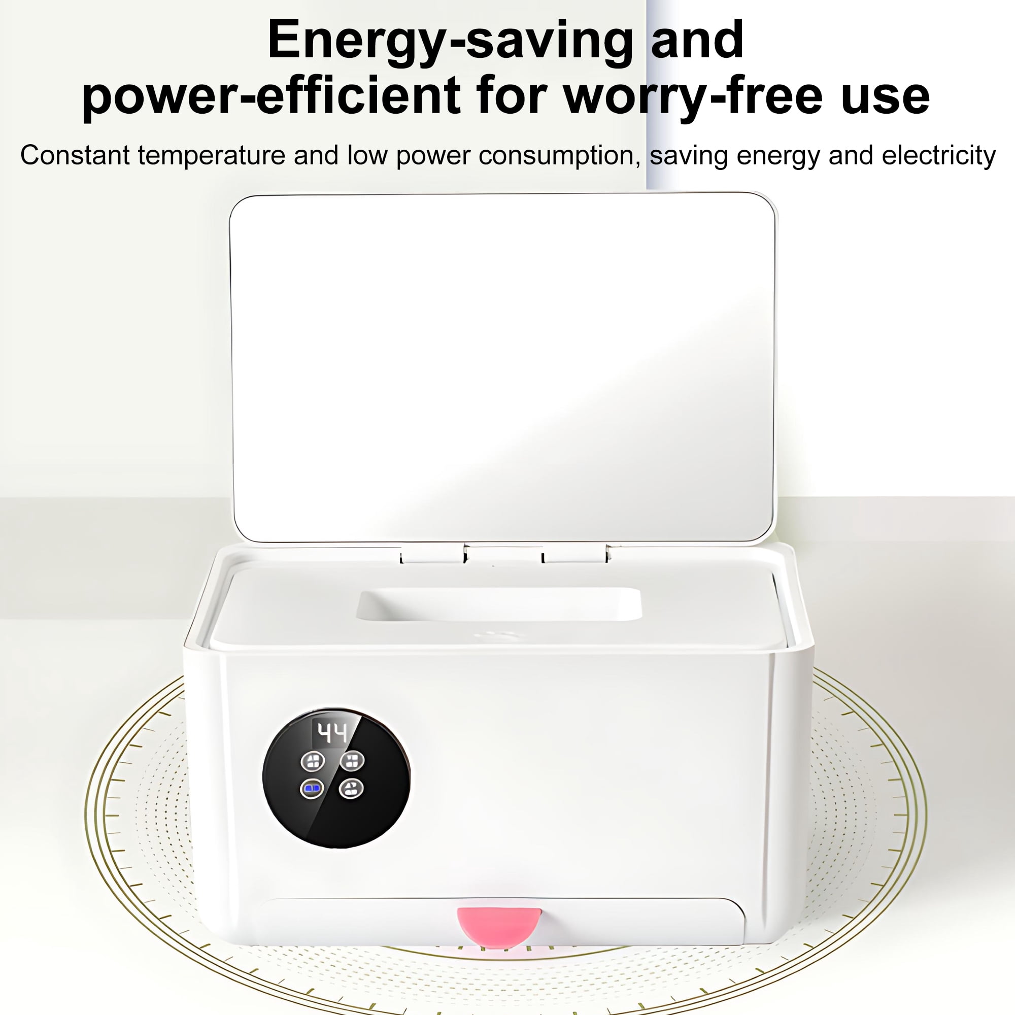 INSMART Baby Wipe Warmer, Large Capacity Wipes Heater with 4 Temperature Control, Built-in Mirror & Mask Warming Compartment, Design for Baby Care & Daily Use