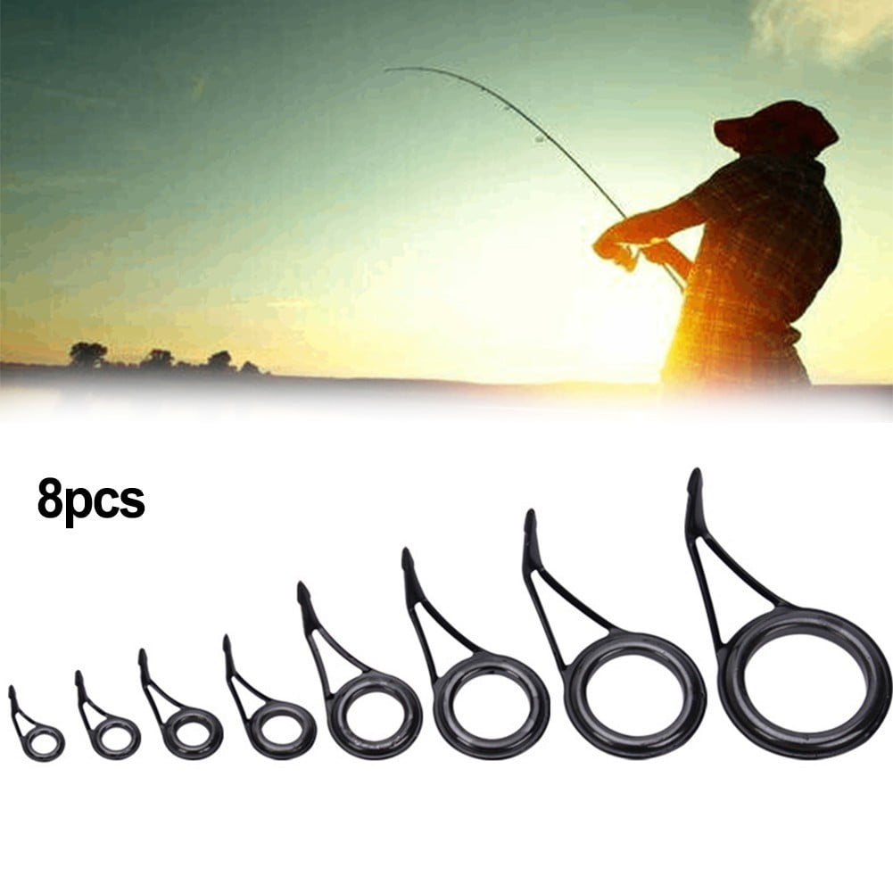 arythe 8pcs Heavy Duty Fishing Rod Guide Eye Ring Top Tip Line Ring Rod  Repair Kit Mixed Sizes : : Sports, Fitness & Outdoors