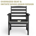 thumbnail image 5 of Outdoor Patio Dining Chair, All Weather HDPE Armchairs with 330LBS Load-Bearing and Imitation Wood Grain for Garden, Lawn and Yard, Black, 5 of 6