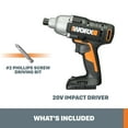 thumbnail image 4 of Worx WX291L.9 20V Power Share Cordless Impact Driver (Tool Only), 4 of 8
