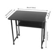 thumbnail image 2 of TFCFL Foldable Black Table Computer Desk Writing Table with Storage Shelf & 6x Wheels, 2 of 21