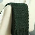 thumbnail image 4 of CREVENT Knitted Decorative Throw Blanket for Couch Sofa Chair Bed，Soft Warm Cozy Light Weight for Spring Summer, 50''X60'', Christmas Forest Green, 4 of 4