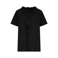 thumbnail image 5 of Avirosel Women's Dressy Casual Tops Ruffle Short Sleeve V Neck Blouses Elegant Business Work Shirts Lightweight Soft Formal Tops for Office Business Meeting Daily Outfits, 5 of 6