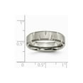 thumbnail image 6 of Grey Titanium Ring Band Wedding Beveled Edge Notched 6mm Brushed, 6 of 6