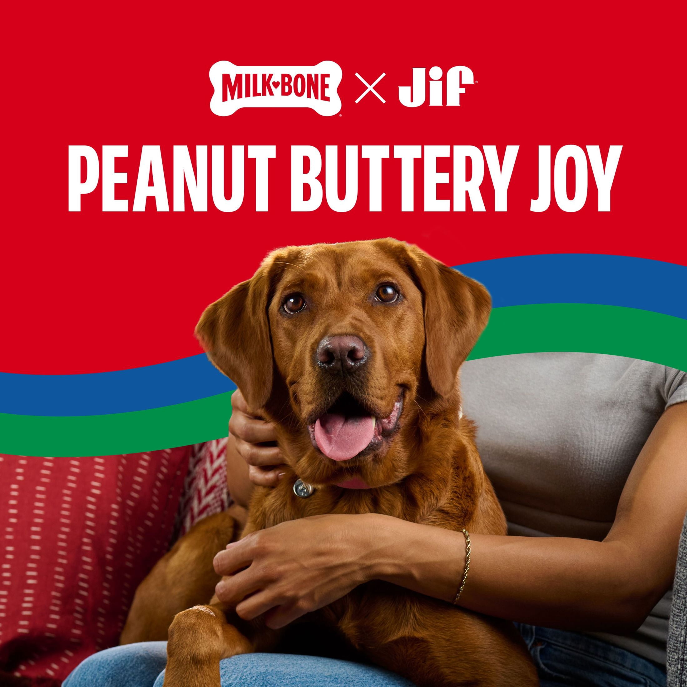 Milk Bone Peanut Buttery Cups, Filled Soft Dog Treats With Jif Peanut Butter & Real Bacon, 4.5 oz Bags