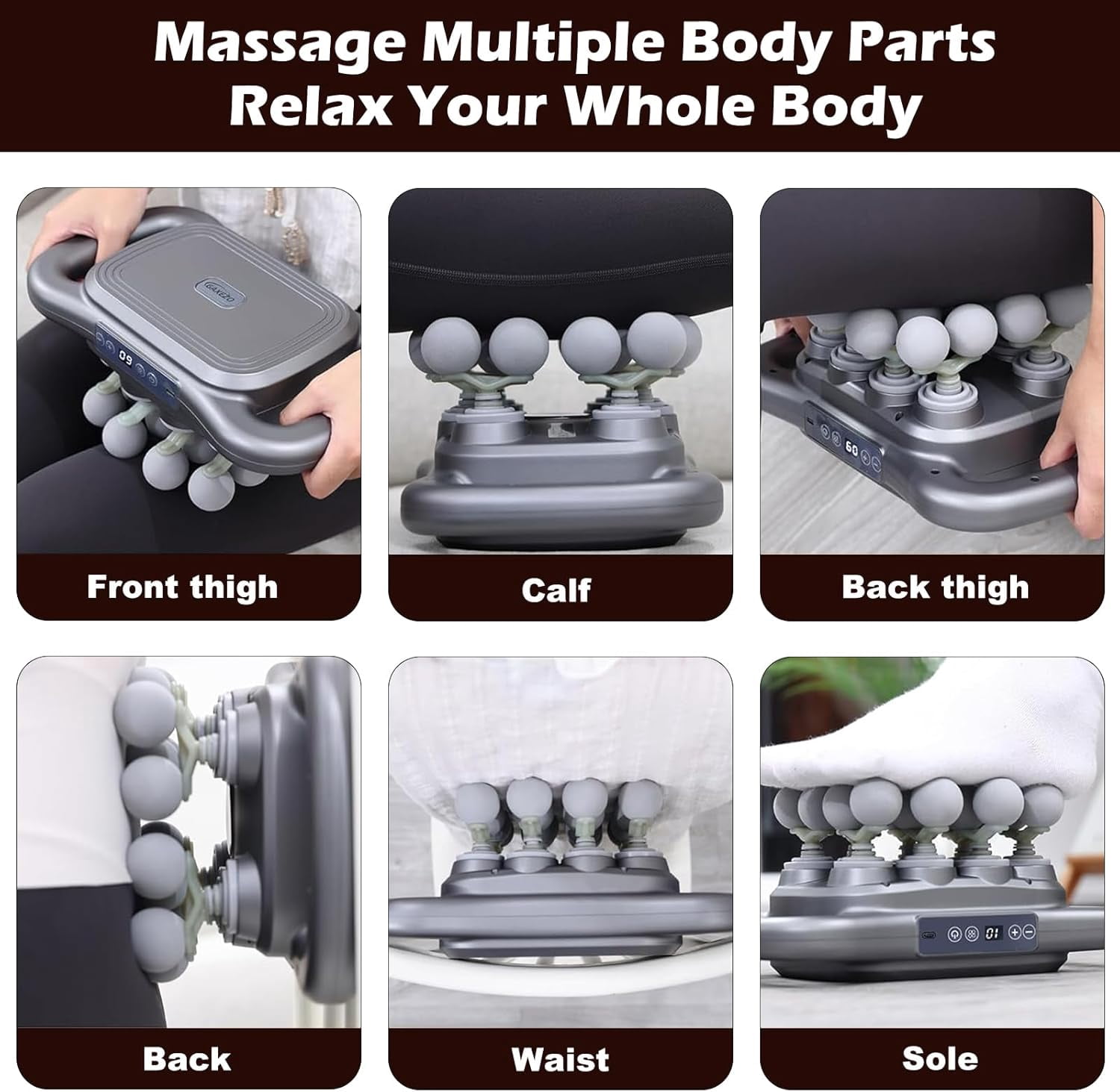 28-Head Massage Gun Set, Deep Tissue Percussion Massager with 9 Modes and 9 Adjustable Intensities, Quiet Muscle Massage Gun for Back Shoulders Legs Waists - Dark Grey