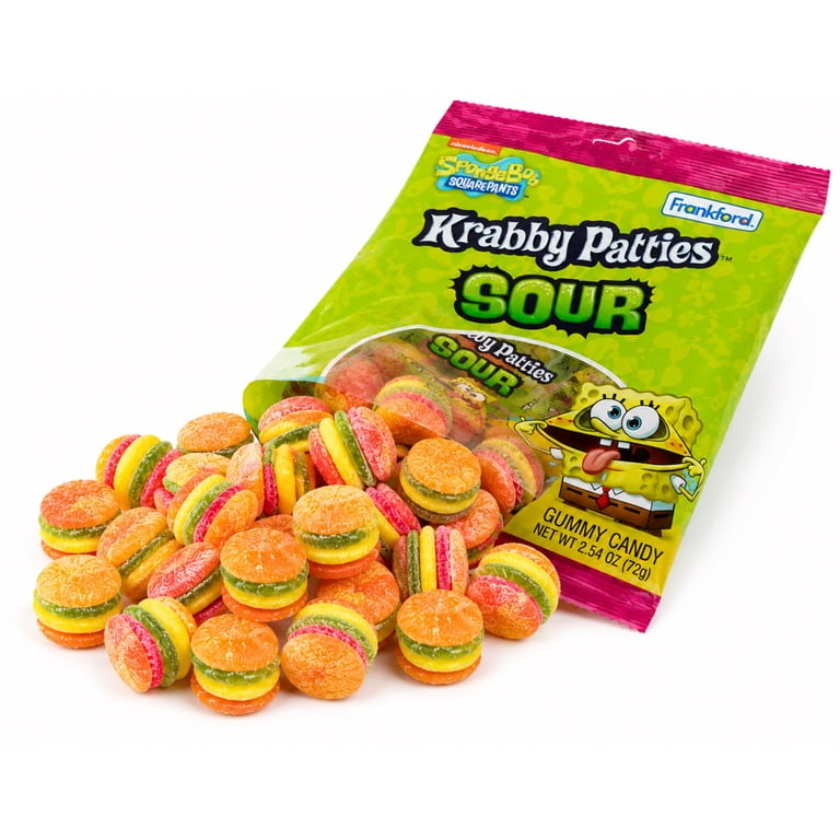 Krabby Patty, Sour Gummy Candy, Individually Wrapped 2.54 oz 3 Pack ...