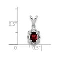 thumbnail image 3 of White Sterling Silver Charm Pendant (01) January Garnet Oval Red Diamond Round 17 mm 8, 3 of 3