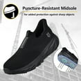 thumbnail image 3 of SUYSTEX Hands Free Slip On Steel Toe Shoes Indestructible Arch Support Steel Toe Sneakers Lightweight Work Safety Shoes Puncture Proof Composite Toe, 3 of 6