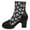 Black, variant on Oyedens High Heels Ankle Boots for Women Skeleton Design Slip on Dress Ankle Booties Party