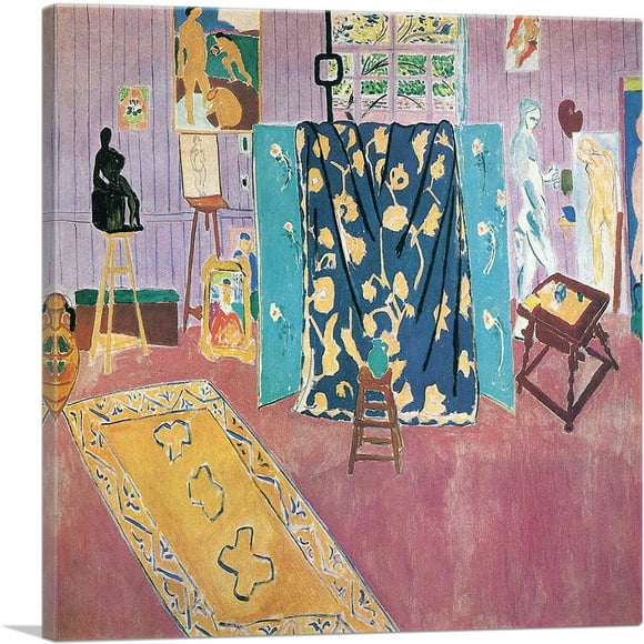 ARTCANVAS The Pink Studio 1911 Canvas Art Print by Henri Matisse - Size: 18" x 18" (1.50" Deep)