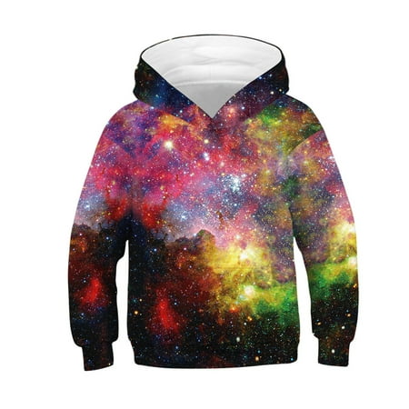 

Youth Teen Boys Girls Digital Galaxy Printing Hoodie Sweatshirt Pullover Outfits