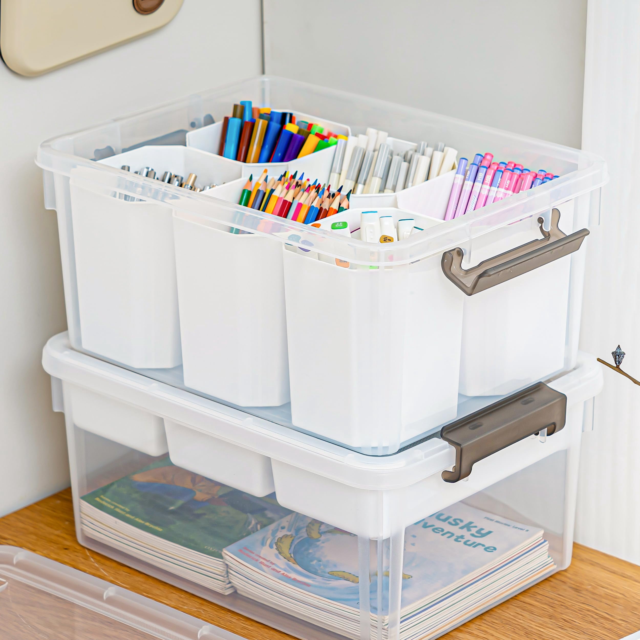 Craft Organizers  2 Pack-17 Qt Clear White