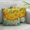 thumbnail image 3 of Hello Summer Sun Decorative Throw Pillow, Daisy Flower Yellow Cushion Case Decor, Here Comes The Sun Seasonal Home Decoration for Sofa Couch, 3 of 5