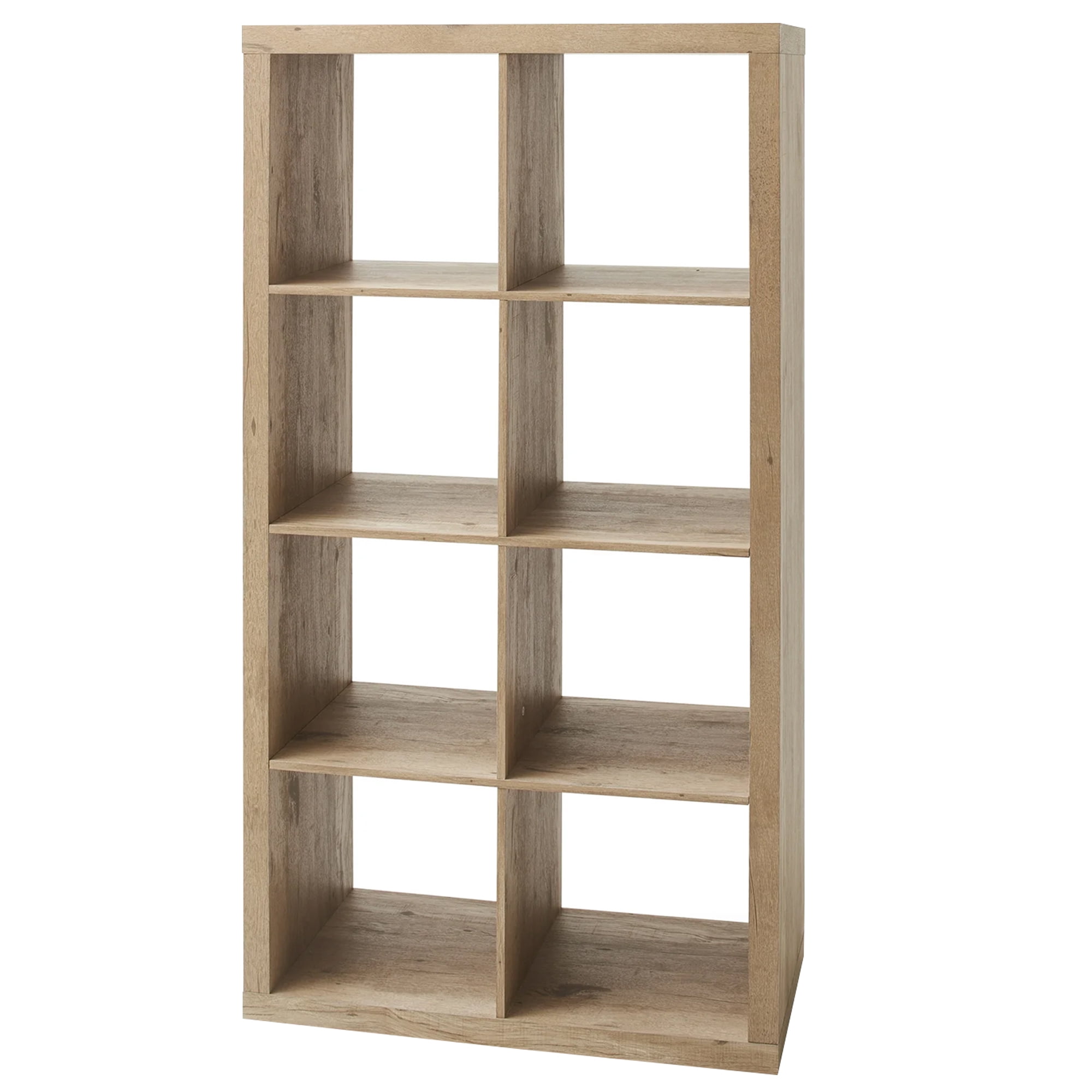 8-Cube Storage Organizer,Open Back Decorative Bookshelves,Natural 01