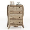 thumbnail image 1 of Gymax Commode Rustique de 38 Po avec 5 Tiroirs en Tissu Pliants et Trousse Anti-Basculement Brun, 1 of 9