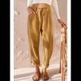 thumbnail image 4 of Pantalones Casuales de Cintura Alta y Pierna Recta para Mujer, Holgados y Cómodos, con Bolsillos Caqui S, 4 of 6