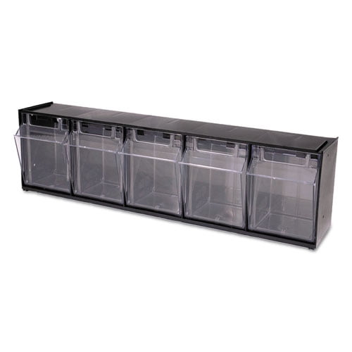 Tilt Bin Interlocking Multi-Bin Storage Organizer, 5 Sections, 23.63