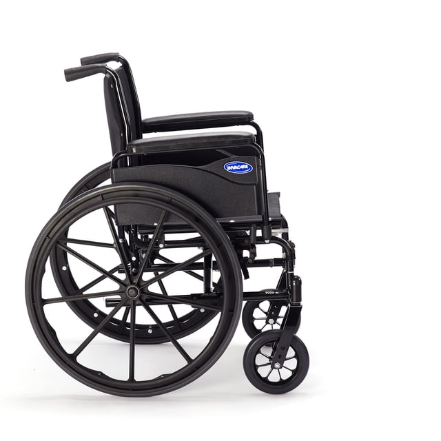 Invacare - 9SL_PTO_34749 9000 SL Silla de ruedas ligera y duradera, brazos completos, asiento de 45 cm de ancho, color negro mate, 9SL_34749
