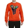 thumbnail image 2 of Wild Bobby, Colorful Rainbow Floral Elephant Animal Lover Unisex Crewneck Graphic Sweatshirt, Orange, Small, 2 of 3