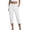 White, variant on Capri Pants for Women Spring Summer Elastic Waist Straight Leg Casual Capris Trousers Cropped Pants with Pockets