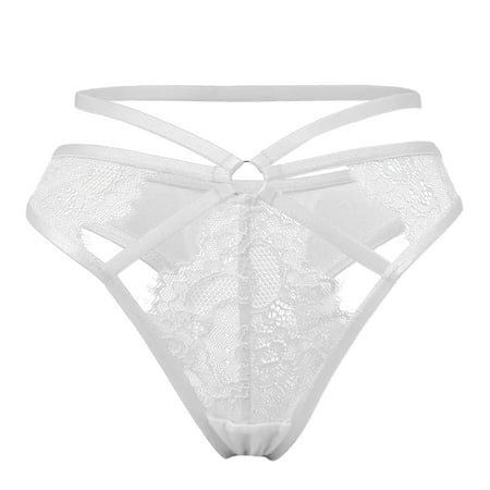 

High Waisted Underwear for Women Thong A Set Colors Optiont Hollow Flowers Sides Lace Thong Women s Panties White L