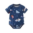 thumbnail image 2 of YHAJDS Unisex Baby Long Sleeve Romper Print Triangle Bodysuit Short Sleeve Infant Outfit, 2 of 5