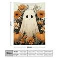 thumbnail image 3 of Creowell Ghost Flowers Pumpkins Cozy Decorative Blanket, Reversible Soft Fuzzy Blanket for All Seasons 40*50in, 3 of 7