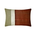 thumbnail image 6 of The HomeCentric Decorative Oblong Pillow Cover Rust 12"x24" (30x60 cm) Silk Color Block, Patchwork, Silk Pillow Cover For Sofa, Couch, Bed, Patio And outdoor, Patchwork Modern - Rust Silk Essence, 6 of 10