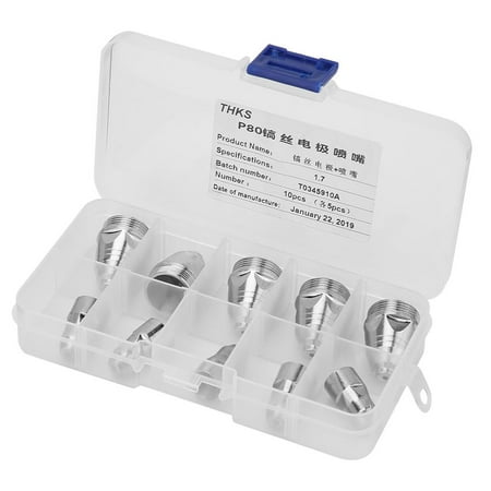 

Tebru Electrode Tip P80 Electrode Nozzle Plasma Consumable Cutter Torch Electrode Tip Set Plasma Torch Nozzle